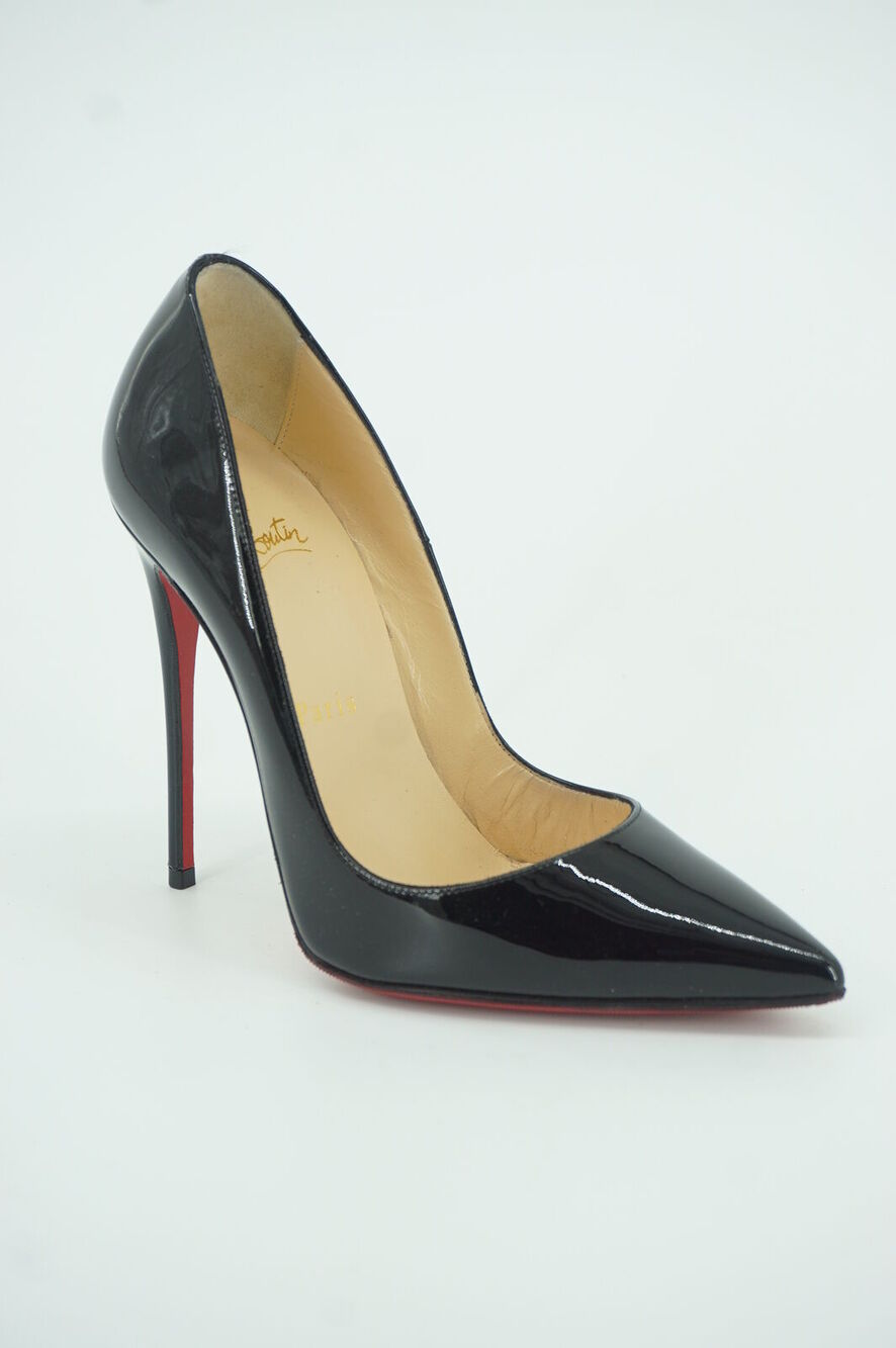 Christian Louboutin So Kate Black Patent Pointy High Heel Pumps SZ 35 $675